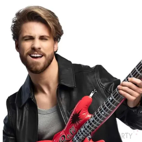 dekoracja na urodziny koncert festiwal dmuchaniec gitara elektryczna czerwona 106 cm