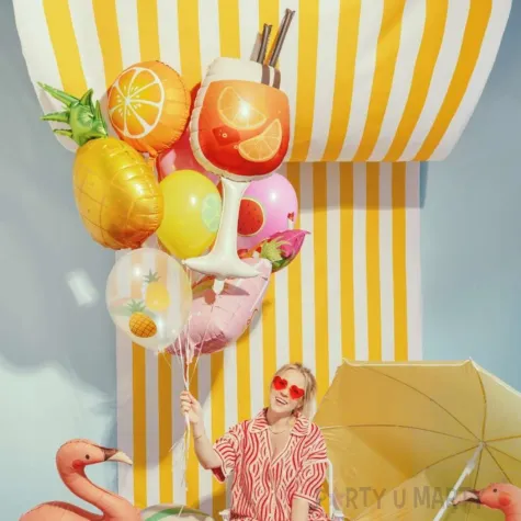 dekoracja na urodziny lato wakacje do przedszkola balon foliowy pomaranca owoce hawajkie