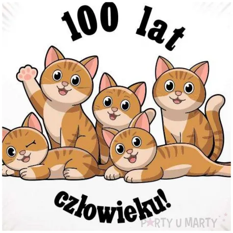 dekoracja na urodziny milosnika kotow balon foliowy 100 lat czlowieku prezent 18 rnd