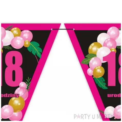 dekoracja na urodziny osiemnastke baner girlanda papierowa liczba 18 baloniki 3 6 m