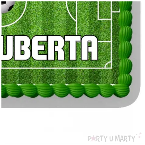 dekoracja na urodziny personalizowany oplatek na tort pilka nozna boisko z imieniem 21x29 cm
