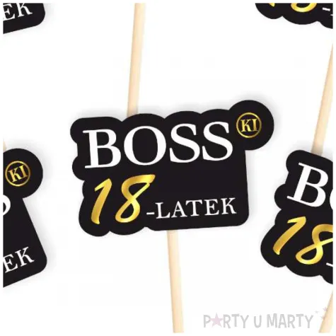 dekoracja na urodziny pikery bosski 18 latek ozdobne szpilki na muffinki babeczki 6 szt