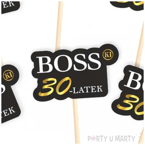 dekoracja na urodziny pikery bosski 30 latek ozdobne szpilki na muffinki babeczki 6 szt