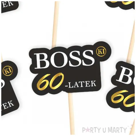 dekoracja na urodziny pikery bosski 60 latek ozdobne szpilki na muffinki babeczki 6 szt