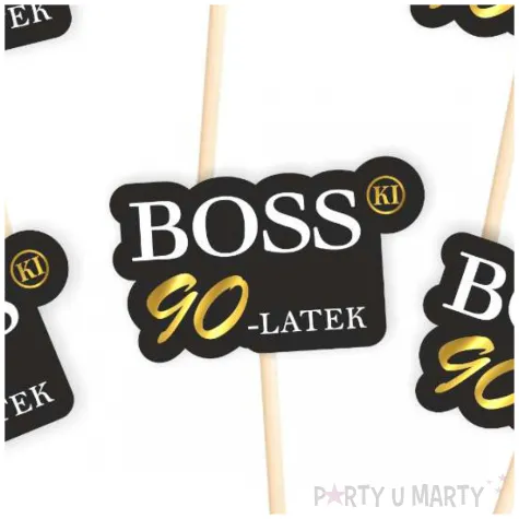 dekoracja na urodziny pikery bosski 90 latek ozdobne szpilki na muffinki babeczki 6 szt