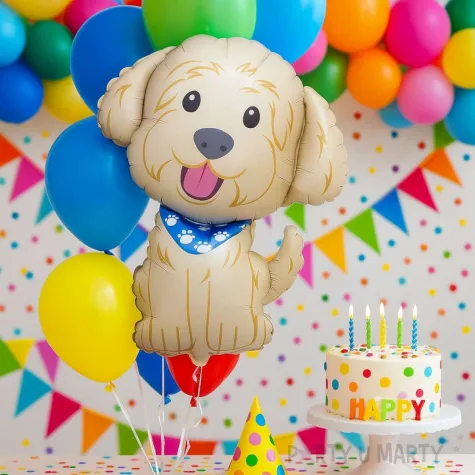 dekoracja na urodziny prezent balon foliowy pies cobberdog piesek psiak 24 shp