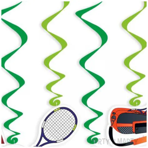 dekoracja na urodziny swiderki wiszace tenis ozdoby do powieszenia 6 szt