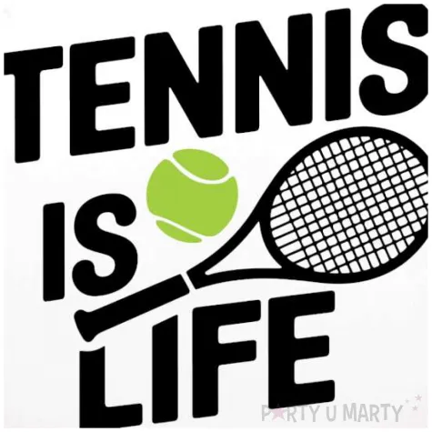 dekoracja na urodziny tenisisty kibica balon foliowy tennis is life 18 rnd