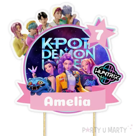 dekoracja na urodziny topper na tort k pop demon hunters personalizacja huntrix lowczynie