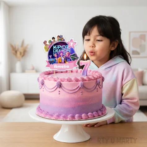 dekoracja na urodziny topper na tort k pop demon hunters personalizacja huntrix lowczynie