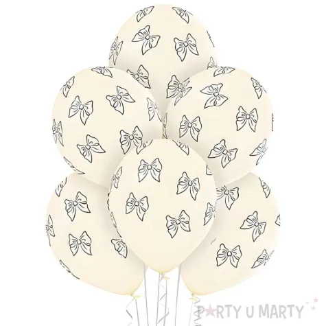dekoracja na urodziny wesele balony kokardki kremowe do girland 12 6 szt
