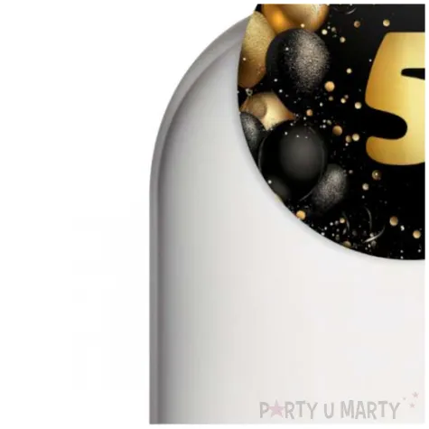 dekoracja na urodziny zawieszki na alokohol liczba 50 czarno zlota glamour 10 szt