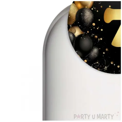 dekoracja na urodziny zawieszki na alokohol liczba 70 czarno zlota glamour 10 szt