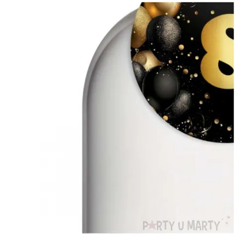 dekoracja na urodziny zawieszki na alokohol liczba 80 czarno zlota glamour 10 szt