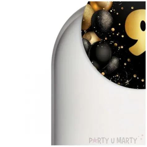 dekoracja na urodziny zawieszki na alokohol liczba 90 czarno zlota glamour 10 szt