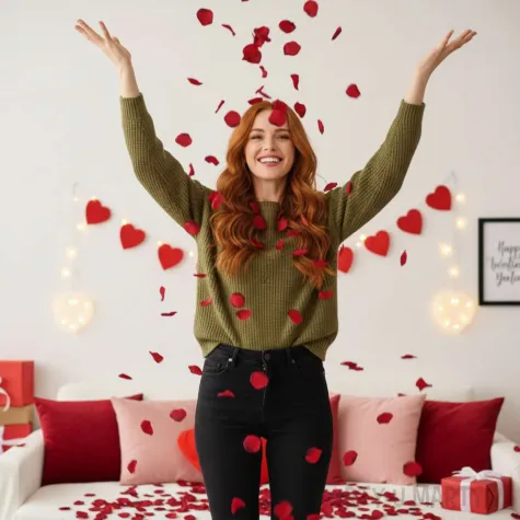 dekoracja na walentynki platki roz czerwone cieniowane partydeco 100 szt