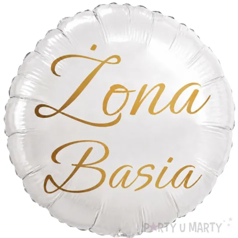 dekoracja na wesele prezent na slub balon foliowy zona imie personalizacja bialy zloty 18