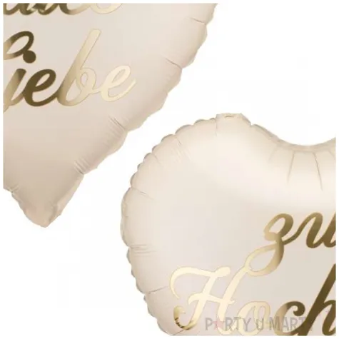 dekoracja na wesele slub balony foliowe alles liebe zur hochzeit kremowe 18 2 szt