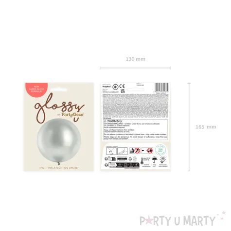 dekoracja na wesele slub urodziny balon xl glossy metaliczny srebrny 29 x1