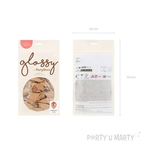 dekoracja na wieczor panienski slub urodziny balony glossy metaliczne rose gold 12 x50