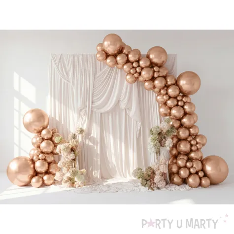 dekoracja na wieczor panienski slub urodziny balony glossy metaliczne rose gold 5 x50