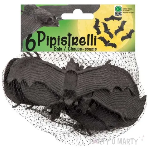 dekoracja nietoperze czarna carnival toys 13 cm 6 szt