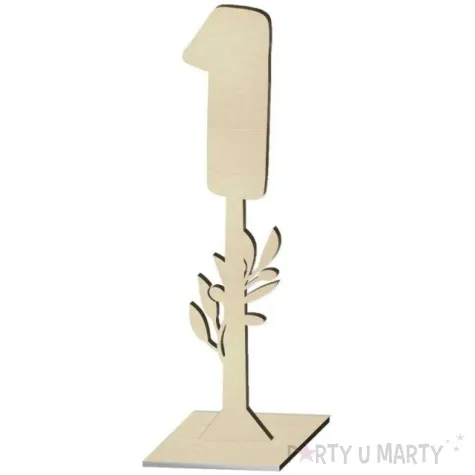 dekoracja numer na stol 1 drewno 24 cm