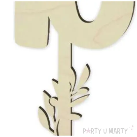 dekoracja numer na stol 10 drewno 24 cm