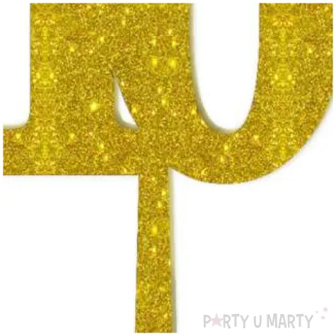 dekoracja numer na stol 10 zloty brokat 19 cm