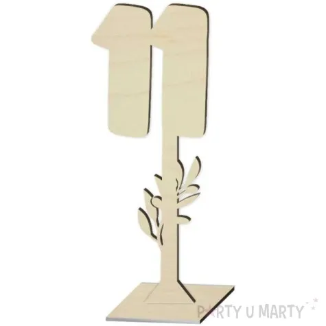 dekoracja numer na stol 11 drewno 24 cm