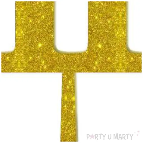 dekoracja numer na stol 11 zloty brokat 19 cm