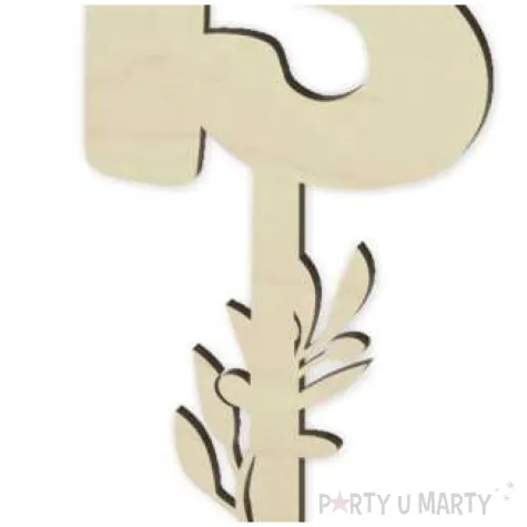 dekoracja numer na stol 13 drewno 24 cm