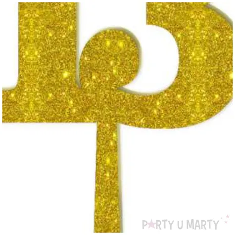 dekoracja numer na stol 13 zloty brokat 19 cm