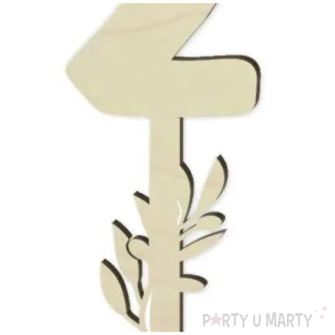 dekoracja numer na stol 2 drewno 24 cm