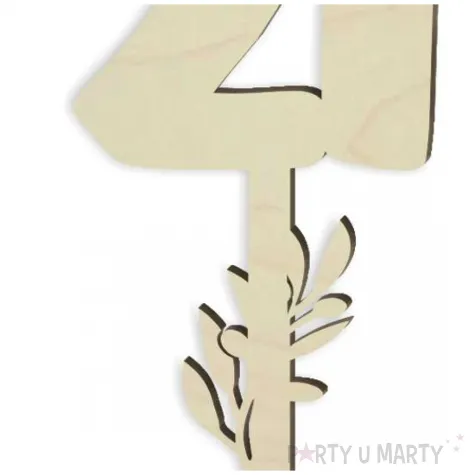 dekoracja numer na stol 21 drewno 24 cm