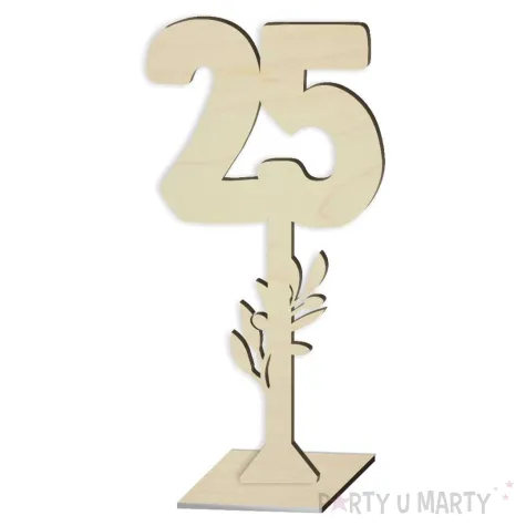 dekoracja numer na stol 25 drewno 24 cm