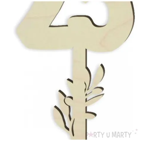 dekoracja numer na stol 25 drewno 24 cm