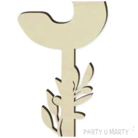 dekoracja numer na stol 5 drewno 24 cm