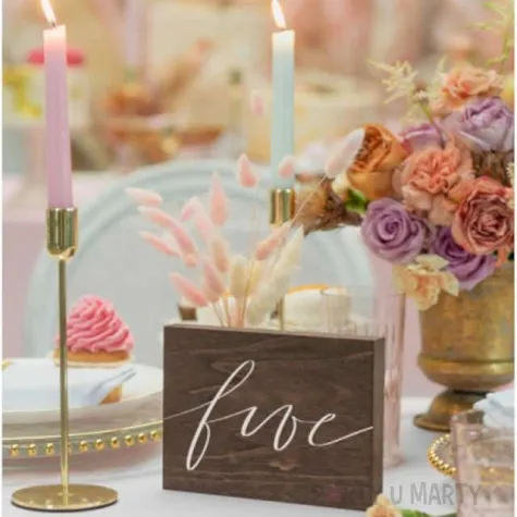dekoracja numer na stol five partydeco 2x18x12 5 cm