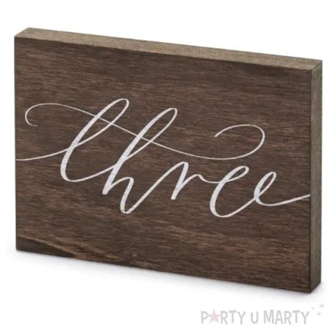 dekoracja numer na stol three partydeco 2x18x12 5 cm