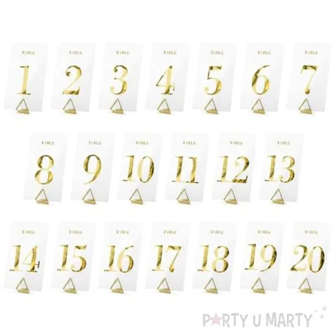 dekoracja numery na stol partydeco transparentne 12 cm 20 szt