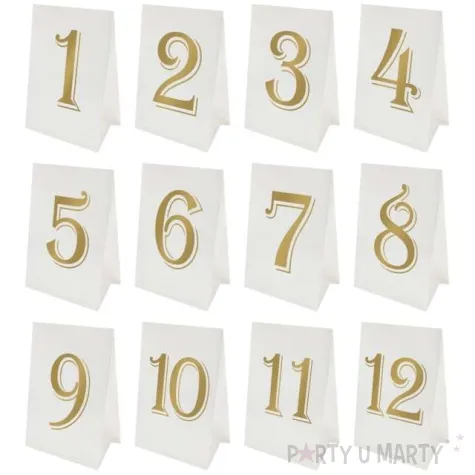 dekoracja numery na stol zloty godan 15 cm 12 szt