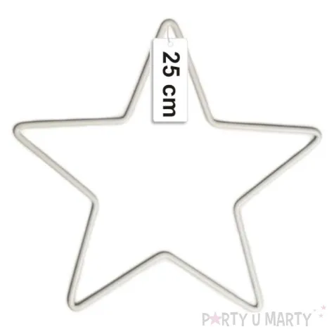 dekoracja obrecz gwiazda biala dekorlamp 25 cm