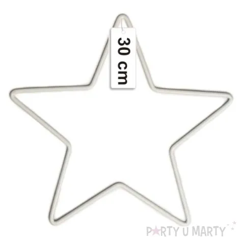 dekoracja obrecz gwiazda biala dekorlamp 30 cm