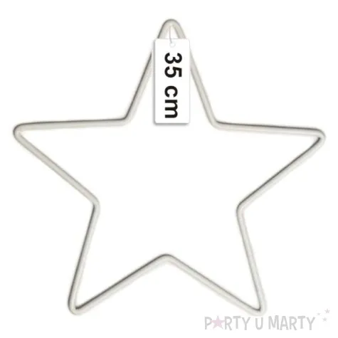 dekoracja obrecz gwiazda biala dekorlamp 35 cm