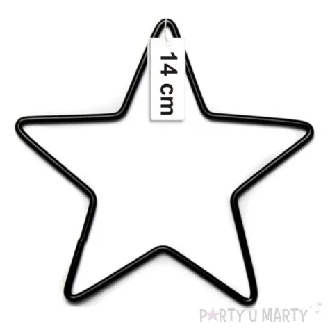 dekoracja obrecz gwiazda czarna dekorlamp 14 cm