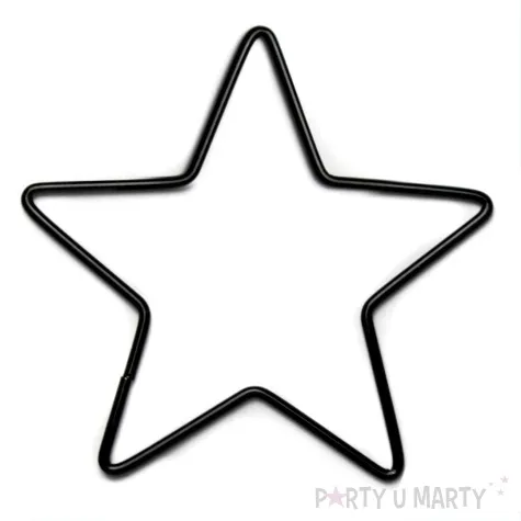 dekoracja obrecz gwiazda czarna dekorlamp 17 cm