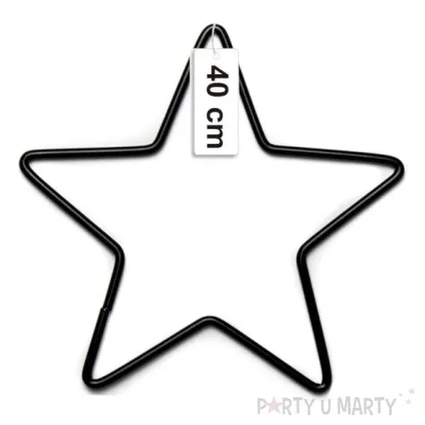 dekoracja obrecz gwiazda czarna dekorlamp 40 cm