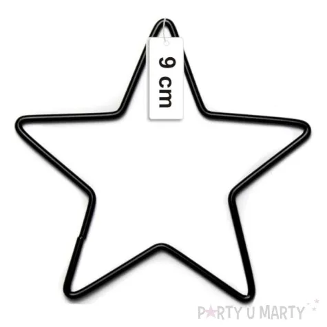 dekoracja obrecz gwiazda czarna dekorlamp 9 cm