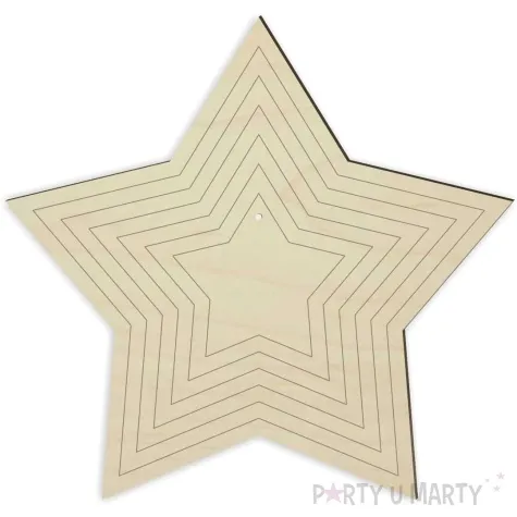 dekoracja obrecz gwiazda lapacz snow drewno mix 6 szt